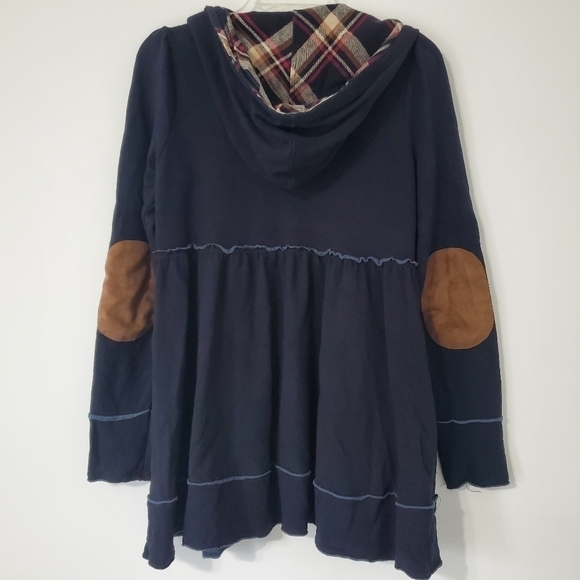 EVY'S Tree Womens Sophie Size Small Holiday Black Zip Up Baby Doll Hoodie - Picture 10 of 15